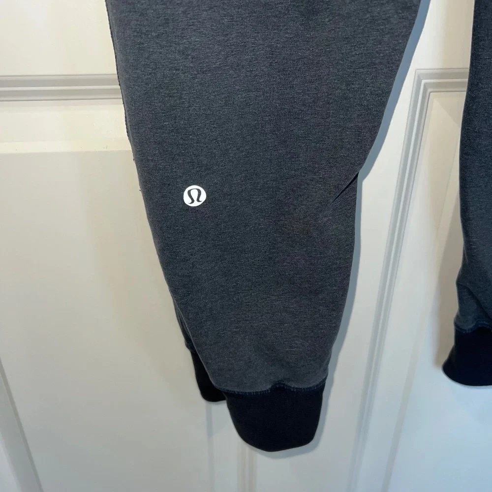 Lululemon Fold Over High‎ Waisted Jogger Pants Gray Black Size 4